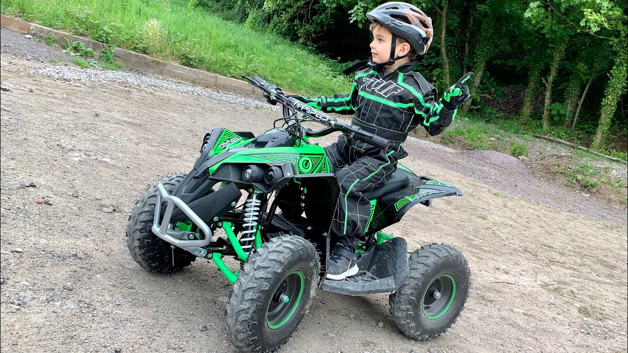 Kids electric quad bike front view